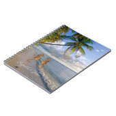 Tropisch strand, zeepaardje in liefdesgepersonalis notitieboek (Linkerzijde)