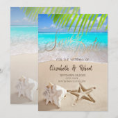 Tropisch Strand, Zeester, Schelp Bewaar de Datum Save The Date (Voorkant / Achterkant)