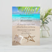 Tropisch Strand, Zeester, Schelp  Receptie Kaart (Staand voorkant)