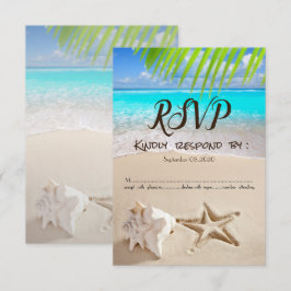 Tropisch strand,Zeester,Schelp RSVP Kaart