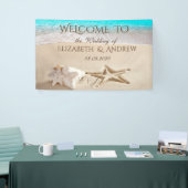 Tropisch Strand, Zeester, Schelp  Trouwbanner Spandoek (Beurs)