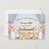 Tropisch strand zeesterren bruiloft bruidsmeisje kaart (Voorkant)