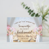 Tropisch strand zeesterren bruiloft bruidsmeisje kaart (Staand voorkant)