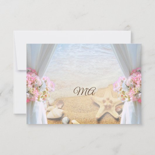 Tropisch strand zeesterren bruiloft bruidsmeisje kaart (Achterkant)