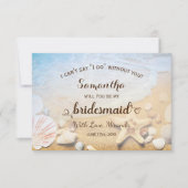 Tropisch strand zeesterren bruiloft bruidsmeisje kaart (Voorkant)