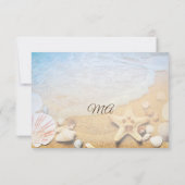 Tropisch strand zeesterren bruiloft bruidsmeisje kaart (Achterkant)