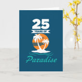 Tropisch Strand Zilveren Huwelijksjubileum 25 Jaar Kaart (Gele Bloem)