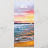 Tropisch strand zomer aan zee bruiloft eten menu (Voorkant)