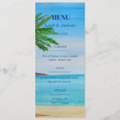 Tropisch strand zomer aan zee bruiloft eten menu (Voorkant)