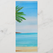 Tropisch strand zomer aan zee bruiloft eten menu (Achterkant)