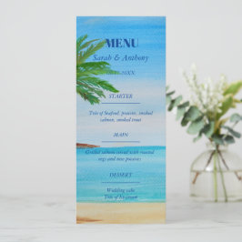 Tropisch strand zomer aan zee bruiloft eten menu