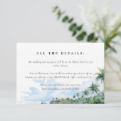 Tropisch strand zomer bruiloft informatiekaartje (Staand voorkant)