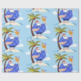 Tropisch strand Zomer Kerstvakantie Santa Cadeaupapier