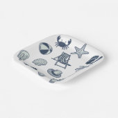 Tropisch strand Zomer Krab Popsicle Seashell Ball Papieren Bordje (Gebogen)