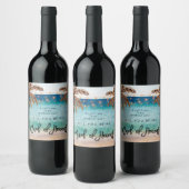 Tropisch strand zomer meid van eer voorstel wijn etiket (Flessen)