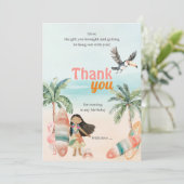 Tropisch strand zomer surf verjaardag dank je kaar kaart (Staand voorkant)