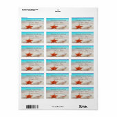 Tropisch Strand,Zomer,Zand,Zee,Schelp Etiket (Full Sheet)