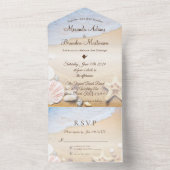 Tropisch strand Zomer Zomdag Weddenschap All In One Uitnodiging (Binnen)