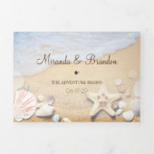 Tropisch strand Zomer Zomdag Weddenschap Drieluik Uitnodiging (Cover)