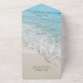 Tropisch strand zomerbestemming bruiloft all in one uitnodiging (Buitenkant)