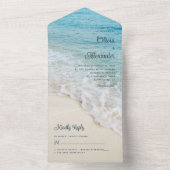 Tropisch strand zomerbestemming bruiloft all in one uitnodiging (Binnen)