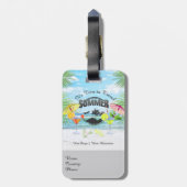 Tropisch strand, zomervakantie | Gepersonaliseerd Bagagelabel (Achterkant verticaal)