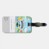 Tropisch strand, zomervakantie | Gepersonaliseerd Bagagelabel (Achterkant horizontaal)