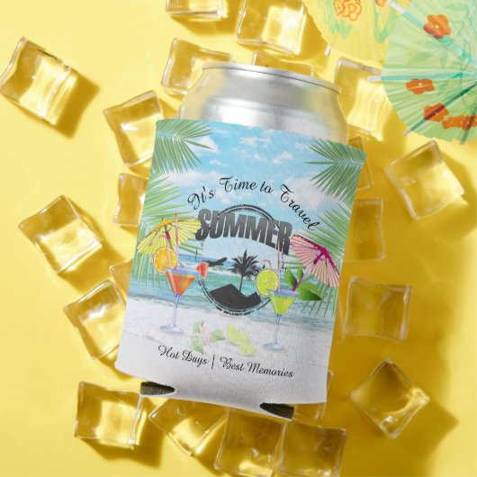 Tropisch strand, zomervakantie | Gepersonaliseerd Blikjeskoeler (Insitu Zomer)