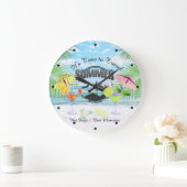 Tropisch strand, zomervakantie | Gepersonaliseerd Grote Klok (Huis)