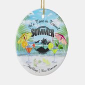 Tropisch strand, zomervakantie | Gepersonaliseerd Keramisch Ornament (Rechts)