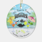 Tropisch strand, zomervakantie | Gepersonaliseerd Keramisch Ornament (Links)