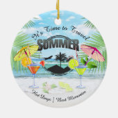 Tropisch strand, zomervakantie | Gepersonaliseerd Keramisch Ornament (Achterkant)