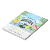 Tropisch strand, zomervakantie | Gepersonaliseerd Notitieblok (Linkerzijde)