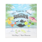 Tropisch strand, zomervakantie | Gepersonaliseerd Notitieblok (Voorkant)