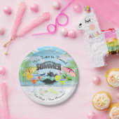 Tropisch strand, zomervakantie | Gepersonaliseerd Papieren Bordje (Feest)