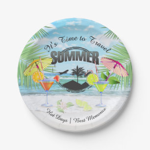 Tropisch strand, zomervakantie   Gepersonaliseerd Papieren Bordje