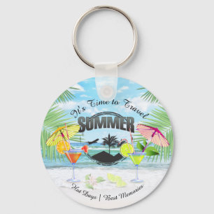 Tropisch strand, zomervakantie   Gepersonaliseerd Sleutelhanger