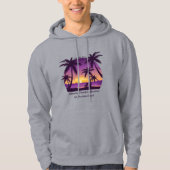  Tropisch strand Zomerzonsondergang Palmboom Hoodie (Voorkant)