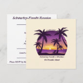  Tropisch strand Zomerzonsondergang Palmboom Kaart (Voorkant / Achterkant)