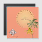 Tropisch strand zon en palmbomen - Minimale bruilo Magnetische Uitnodiging (Voorkant / Achterkant)