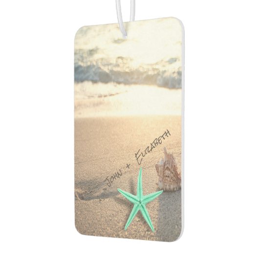 Tropisch strand, zonnebank, zeeschelpen luchtverfrisser (Links)