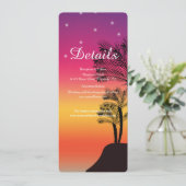 Tropisch strand zonnepalm bomen bruiloft kaart (Staand voorkant)