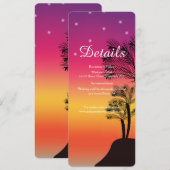 Tropisch strand zonnepalm bomen bruiloft kaart (Voorkant / Achterkant)