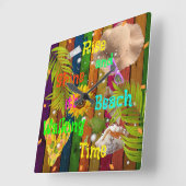 Tropisch strand Zonnevrije tijd in opstand en Shin Vierkante Klok (Hoek)