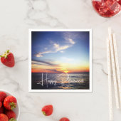 Tropisch strand zonsondergang Gelukkig pensioen Aa Servet (Insitu)