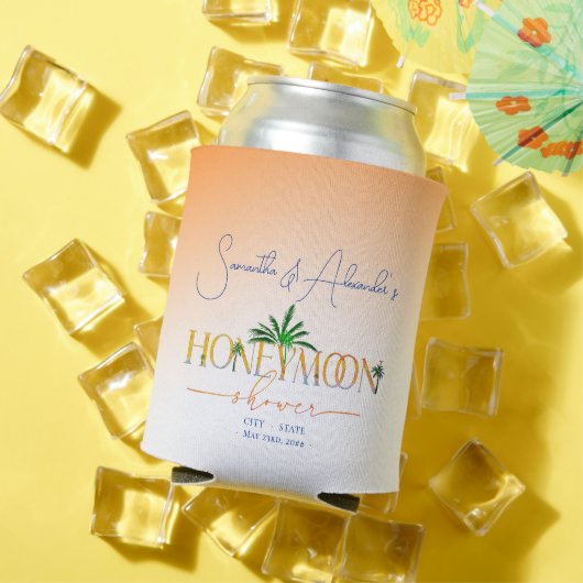 Tropisch strand zonsondergang honeymoon fund paar  blikjeskoeler (Insitu Zomer)