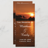 Tropisch strand zonsondergang huwelijksprogramma programmakaart (Voorkant / Achterkant)