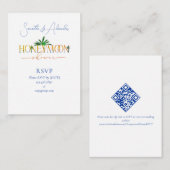 Tropisch strand zonsondergang huwelijksreis fonds  informatiekaartje (Voorkant / Achterkant)