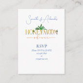 Tropisch strand zonsondergang huwelijksreis fonds  informatiekaartje (Voorkant)