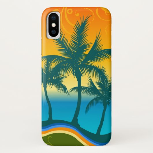 Tropisch strand zonsondergang iPhone X Hoesje (Achterkant)